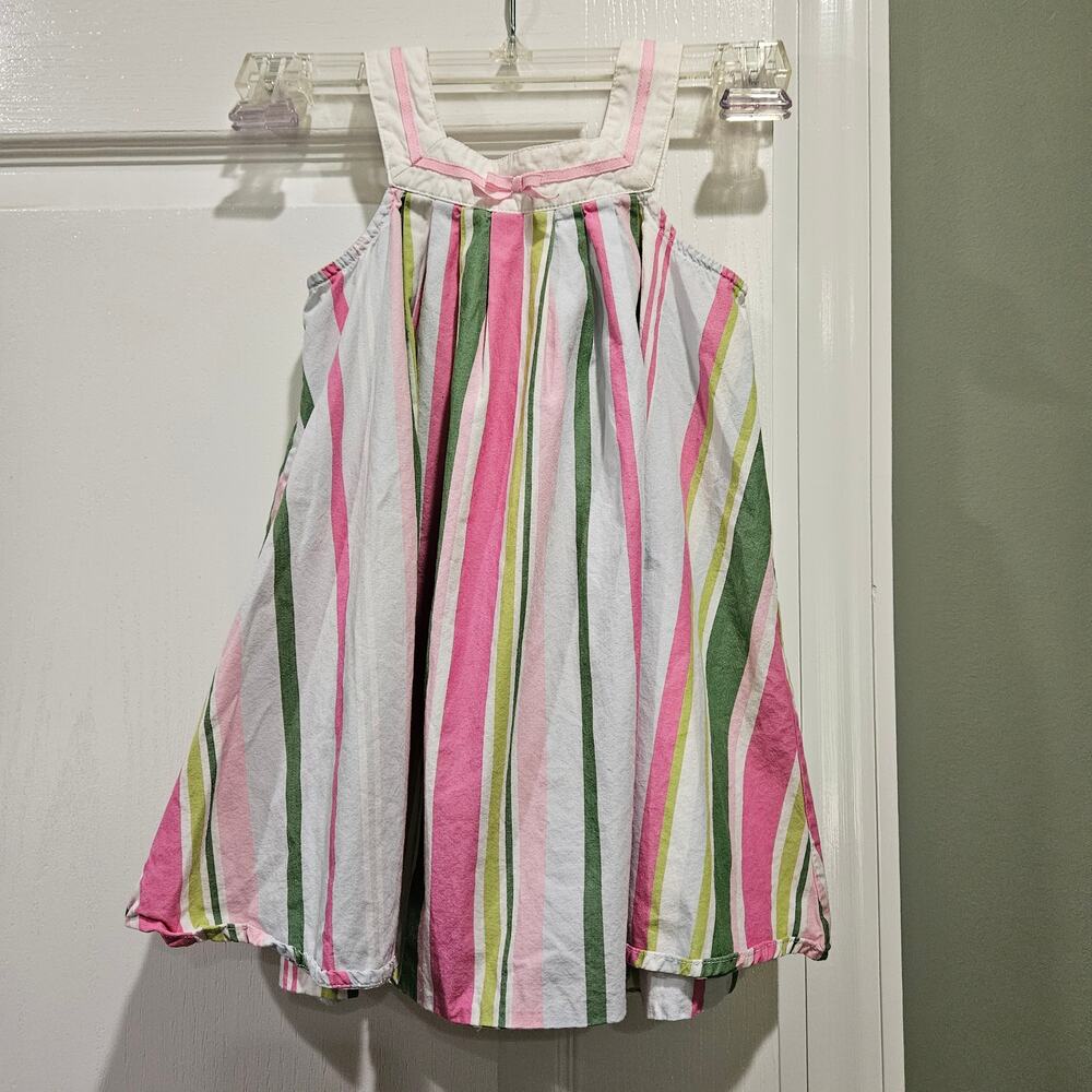 Gymboree White, Pink, and Green‎ Striped Dress Size 2T